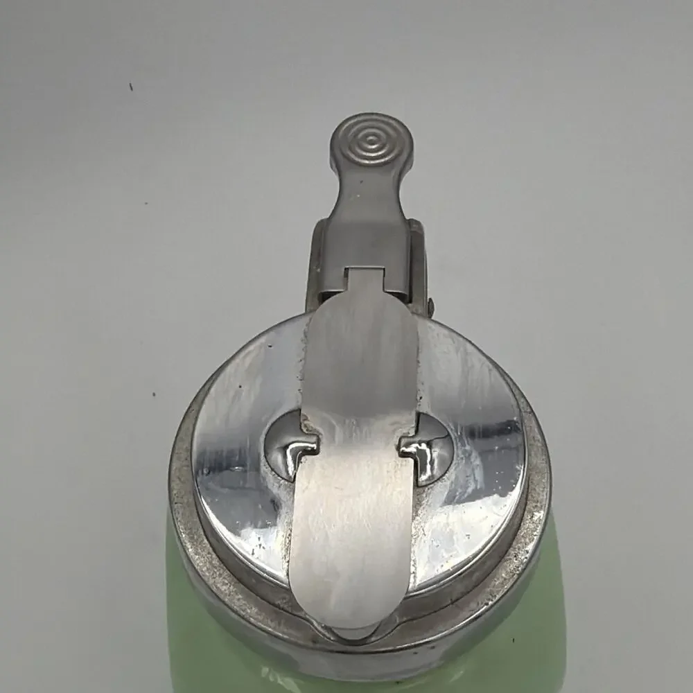 Vintage Jadeite Green MAPLE Syrup, Anchor Hocking Glass Dispenser Pancakes Gift